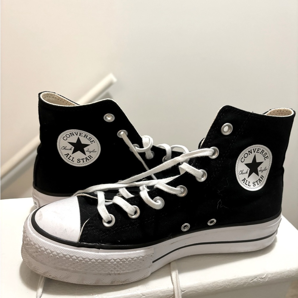 Black Platform Converse Size 7.5